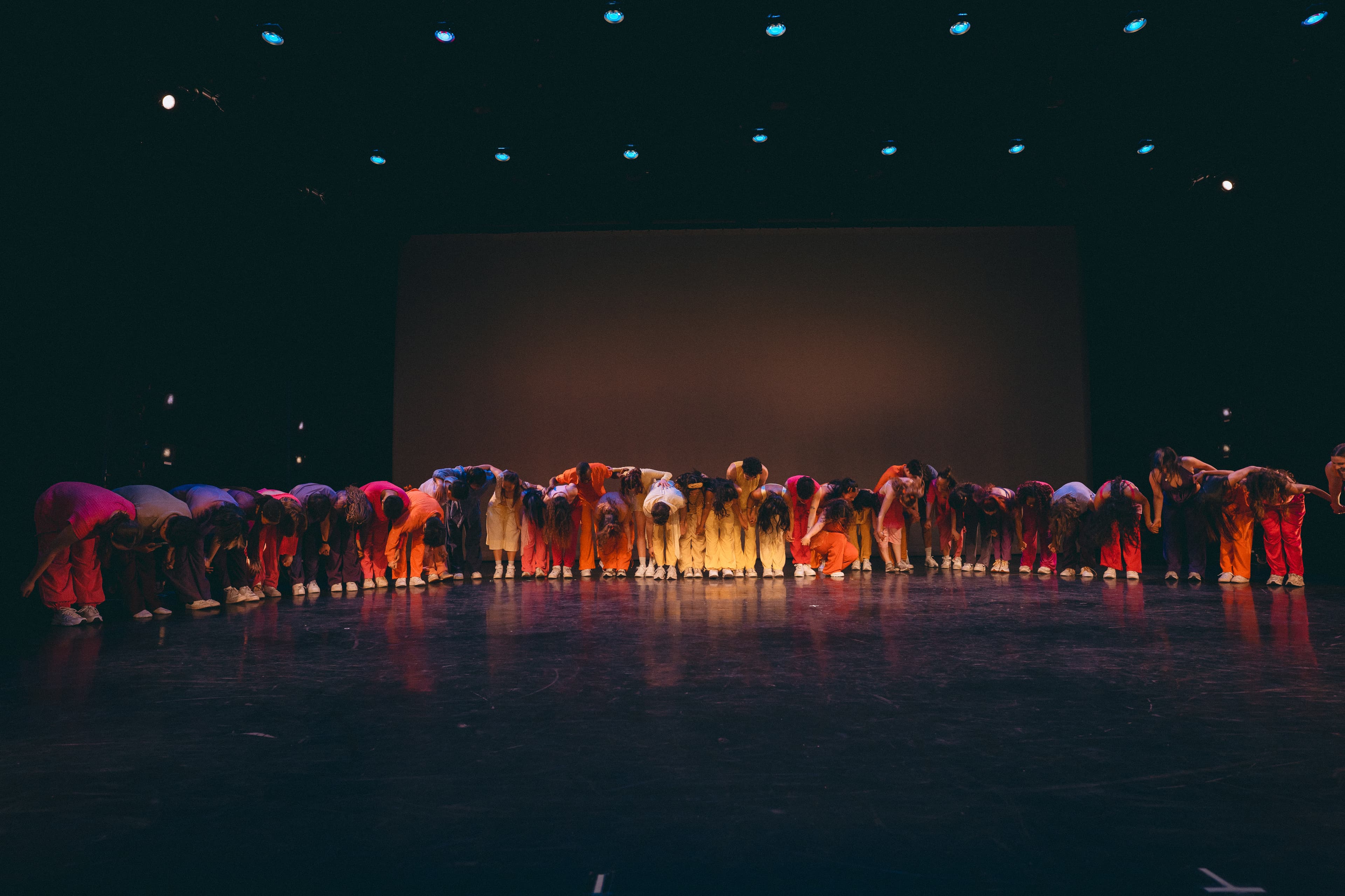 The full company on stage at Love, Your Neighbors