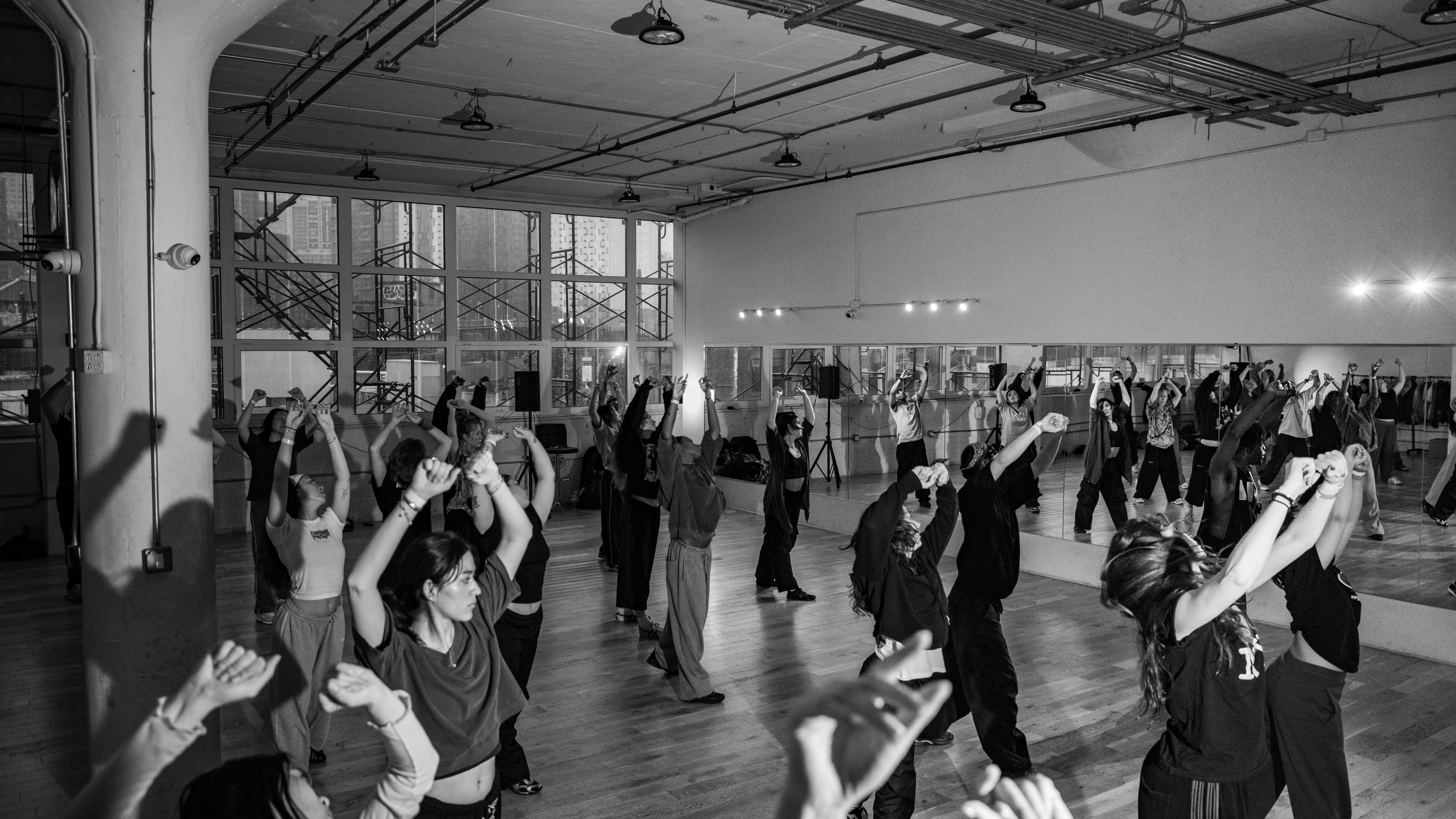 Dancers filling the floor at a Neighbors NYC workshop.